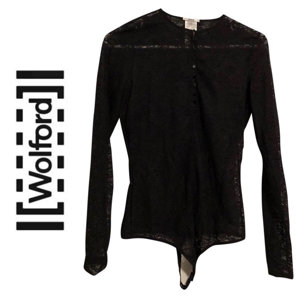 Wolford Long sleeve Lace Bodysuit Black Top